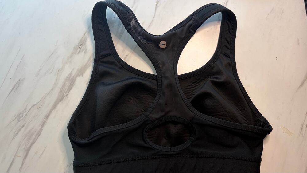 Avia Women’s S 4-6 Black Racerback Sports Bra Mesh Back Keyhole Athletic